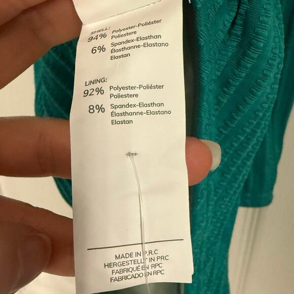 Cupshe Ribbed Green Cross Back One-Piece Swimsuit - Picture 8 of 8